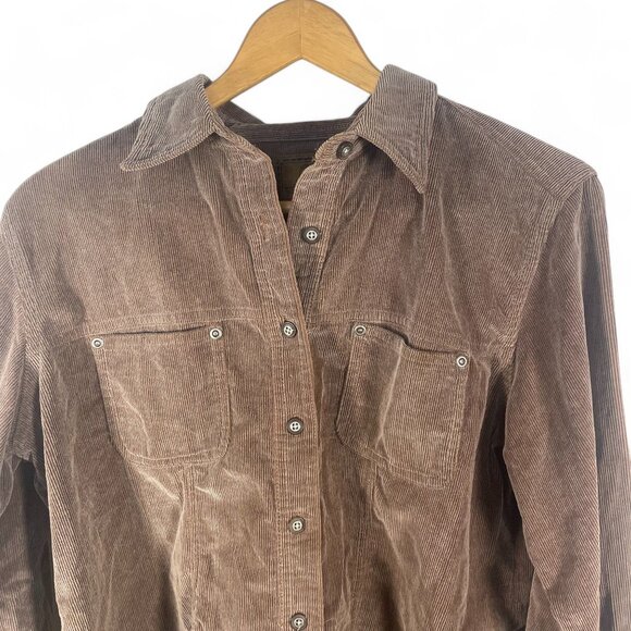 St John's Bay Wildermess Lodges Brown Corduroy Button-Up‎ Shirt Women's SZ M - Picture 2 of 11